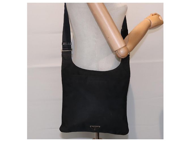 Bolso de hombro PRADA de nylon negro Auth bs18093 - vista 14