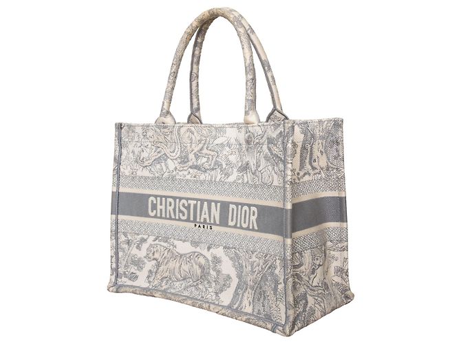 Medium Book Tote aus Toile de Jouy von Dior Grau - Ansicht 2
