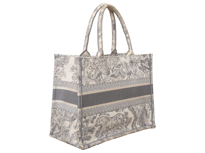 Medium Book Tote aus Toile de Jouy von Dior Grau - Ansicht 4