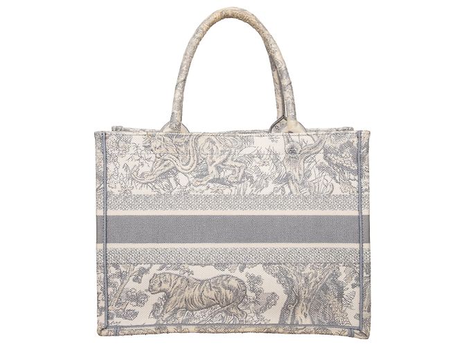 Medium Book Tote aus Toile de Jouy von Dior Grau - Ansicht 5