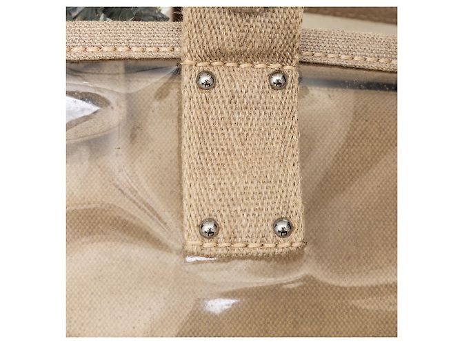 Borsa a cornice in tela PVC decorata con cristalli Prada Beige - vista 13