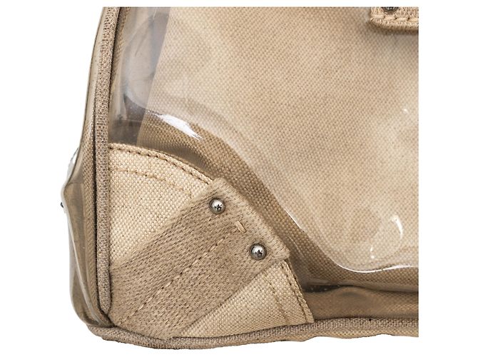 Borsa a cornice in tela PVC decorata con cristalli Prada Beige - vista 15