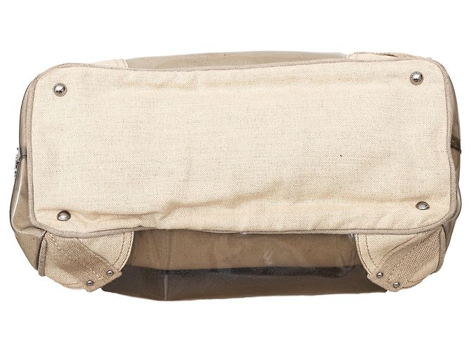 Borsa a cornice in tela PVC decorata con cristalli Prada Beige - vista 7