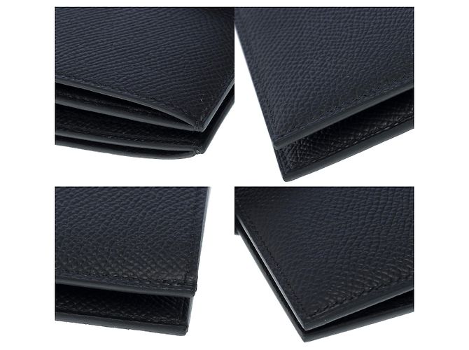 Béarn Hermès Accessorio HERMES Bearn in Pelle Nera - 102144 Nero - vista 10