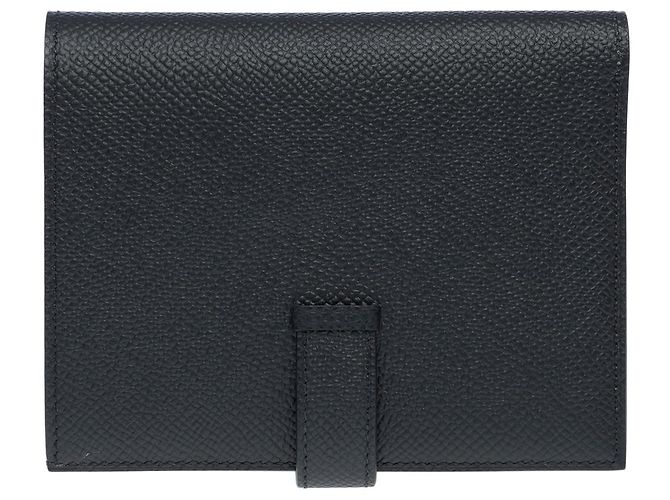 Béarn Hermès Accessorio HERMES Bearn in Pelle Nera - 102144 Nero - vista 4
