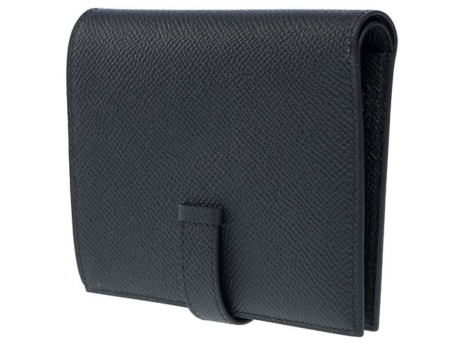 Béarn Hermès Accessorio HERMES Bearn in Pelle Nera - 102144 Nero - vista 6