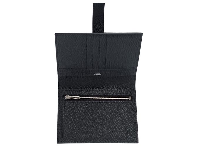 Béarn Hermès Accessorio HERMES Bearn in Pelle Nera - 102144 Nero - vista 8