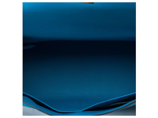 Hermès Sac HERMES Kelly 28 en Cuir Bleu - 102123 - vue 10