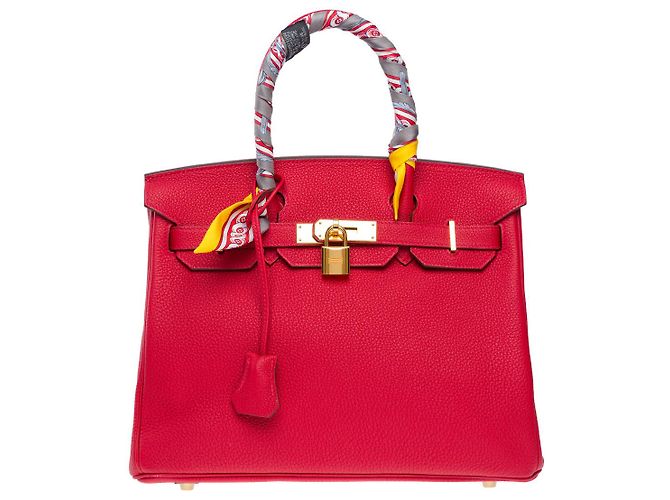 Hermès HERMES Birkin 30 Bag in Red Leather - 102147 - view 3