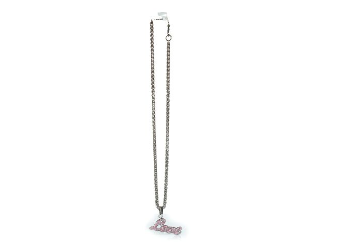 Dolce & Gabbana D&G, Collana Love con strass rosa Argento - vista 5