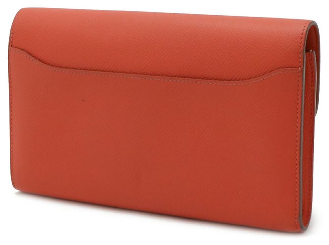Cartera bi-fold larga Constance de Hermès en rosa claro - vista 3