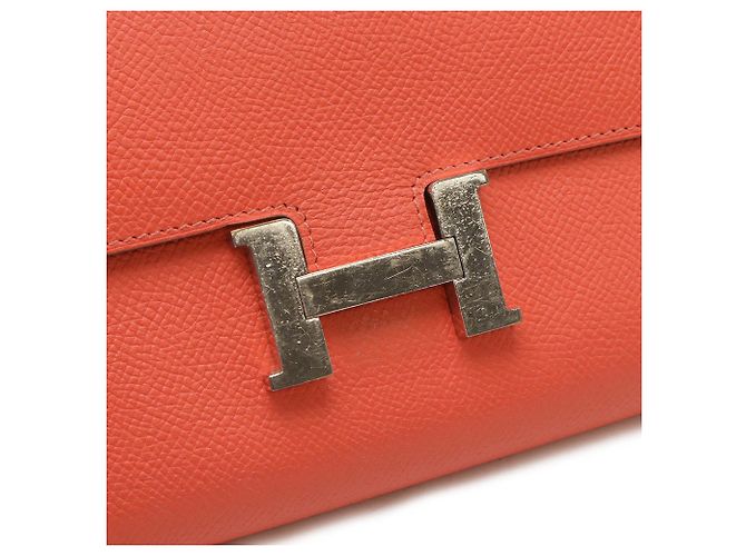 Cartera bi-fold larga Constance de Hermès en rosa claro - vista 5