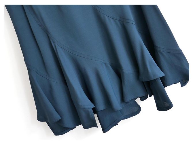 Falda de crepé fruncida Yves Saint Laurent x Tom Ford Otoño 2003 Azul - vista 2