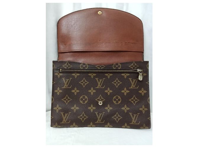 Clutch Louis Vuitton Rabat 23 Marrone in Tela - vista 11