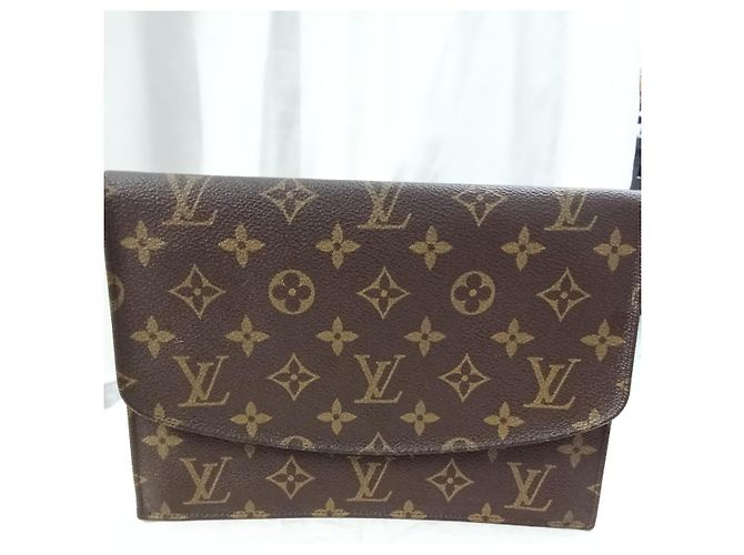 Clutch Louis Vuitton Rabat 23 Marrone in Tela - vista 13