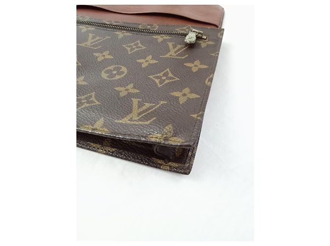 Clutch Louis Vuitton Rabat 23 Marrone in Tela - vista 6