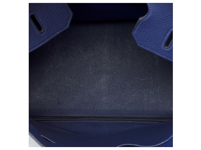 Hermès HERMES Birkin 35 Bag in Blue Leather - 102149 - view 8