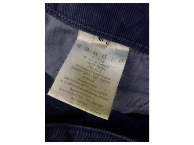Pantalones Slim Sandro Azul Royal Algodón - vista 2