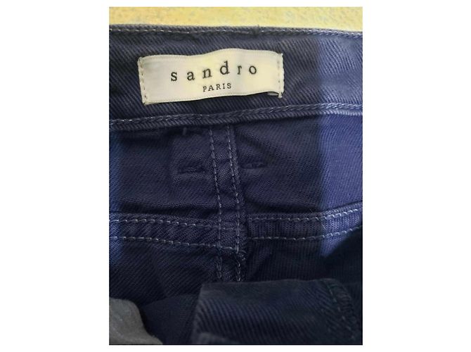 Pantalones Slim Sandro Azul Royal Algodón - vista 5