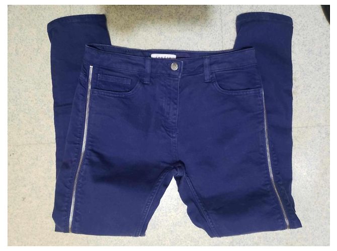 Pantalones Slim Sandro Azul Royal Algodón - vista 6