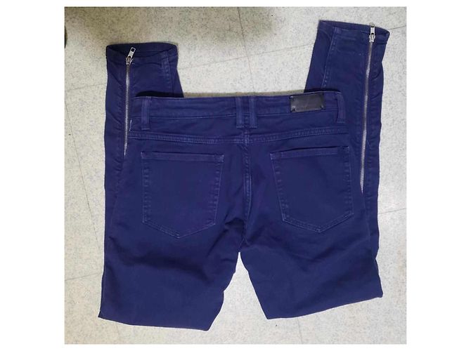 Pantalones Slim Sandro Azul Royal Algodón - vista 7