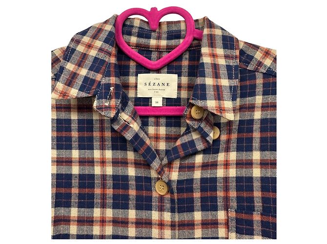 SéZane Vestido Camisa Sadie de Cuadros Algodón Multicolor - vista 3