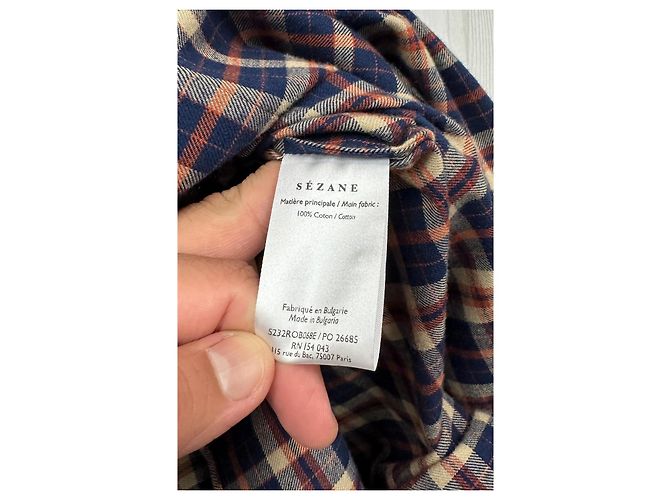 SéZane Vestido Camisa Sadie de Cuadros Algodón Multicolor - vista 4
