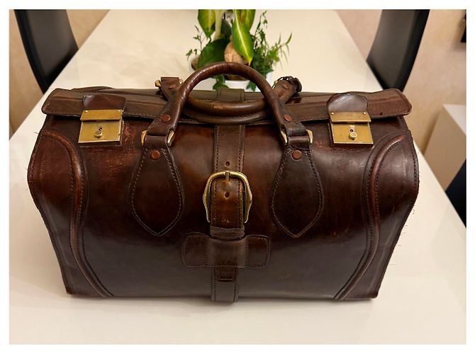 Borsa da viaggio Céline in pelle marrone scuro - vista 2