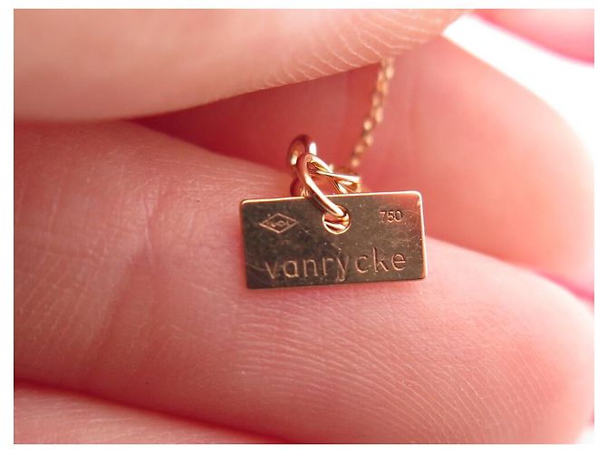 NUOVO COLLANA VANRYCKE STARDUST 3 DIAMANTI CS2R1-02 ORO 18K 39-41 D'oro - vista 3