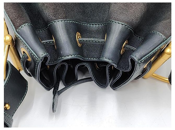Gucci Vintage Pferdebit Zugbeutel Tasche Dunkelgrün - Ansicht 11