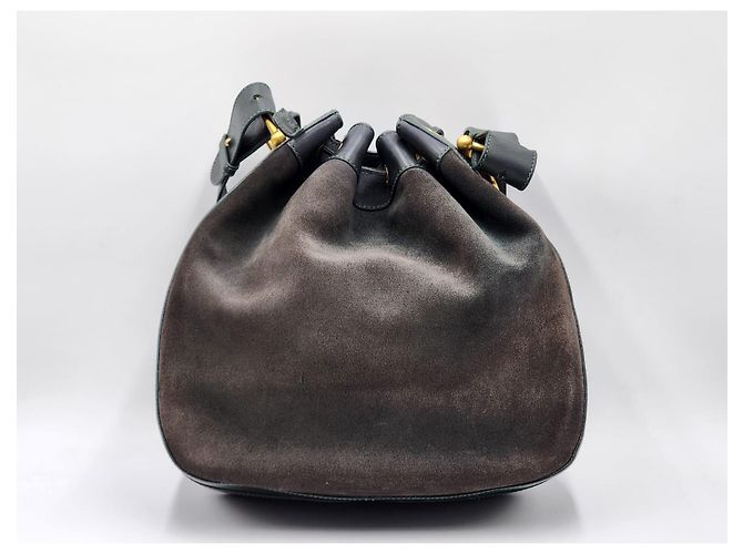 Gucci Vintage Pferdebit Zugbeutel Tasche Dunkelgrün - Ansicht 4