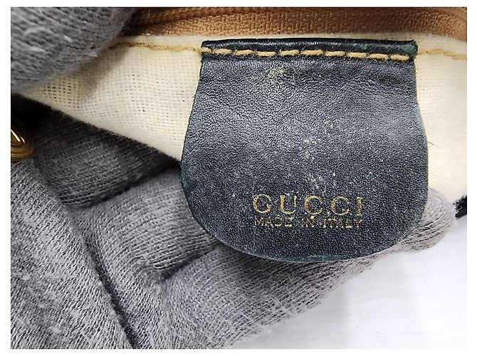 Gucci Vintage Pferdebit Zugbeutel Tasche Dunkelgrün - Ansicht 5