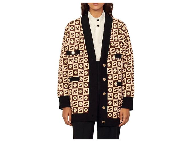 Chaqueta Sandro Marrón de Viscosa Castaño - vista 6