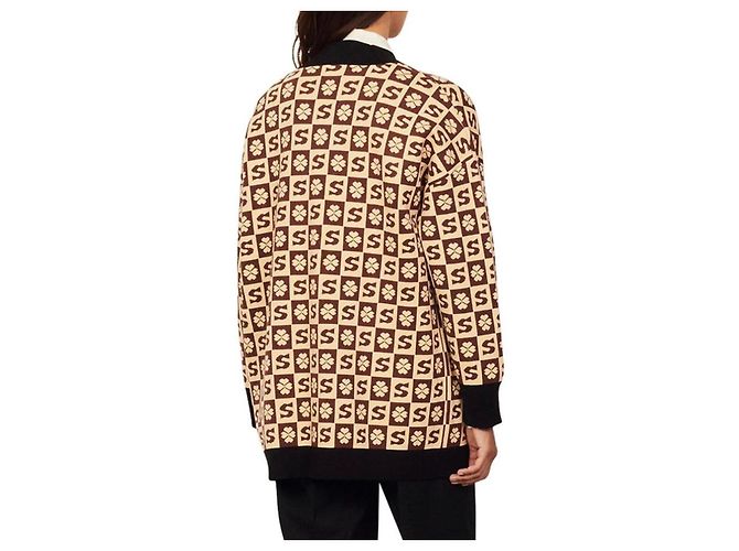Chaqueta Sandro Marrón de Viscosa Castaño - vista 7