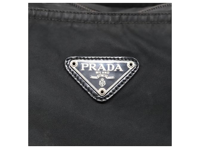 Borsa a spalla PRADA in nylon nero Auth bs18091 - vista 17