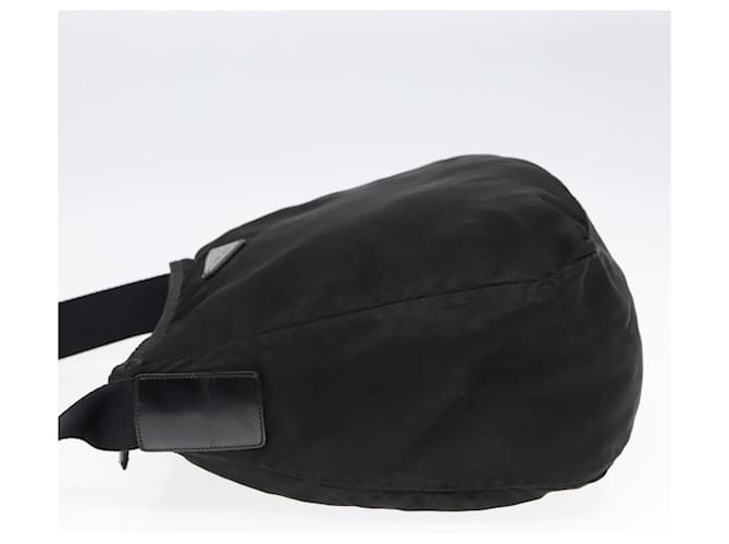 Borsa a spalla PRADA in nylon nero Auth bs18091 - vista 3