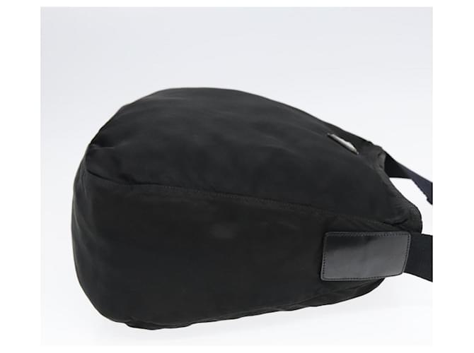 Borsa a spalla PRADA in nylon nero Auth bs18091 - vista 4