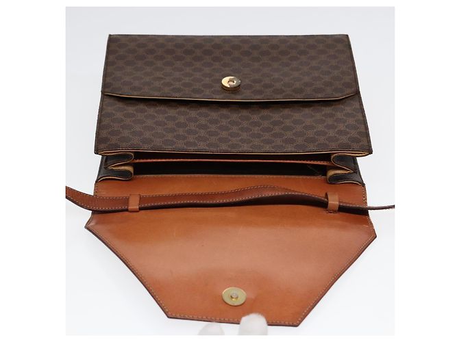Céline Borsa a spalla in tela Macadam CELINE in pelle PVC marrone oro Auth ki4788 D'oro - vista 10