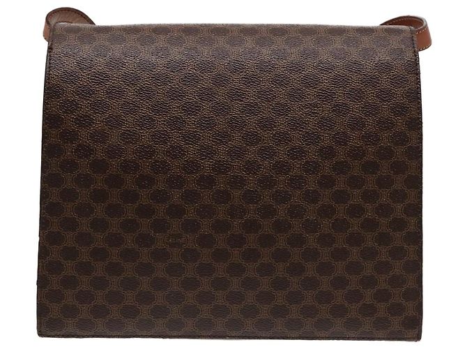 Céline Borsa a spalla in tela Macadam CELINE in pelle PVC marrone oro Auth ki4788 D'oro - vista 2