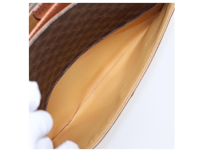 Céline Borsa a spalla in tela Macadam CELINE in pelle PVC marrone oro Auth ki4788 D'oro - vista 24