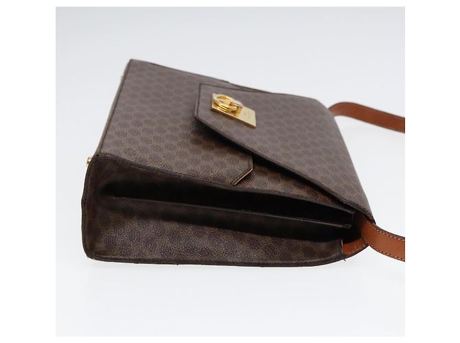 Céline Borsa a spalla in tela Macadam CELINE in pelle PVC marrone oro Auth ki4788 D'oro - vista 3