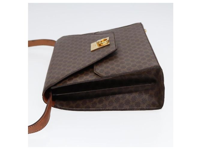 Céline Borsa a spalla in tela Macadam CELINE in pelle PVC marrone oro Auth ki4788 D'oro - vista 4