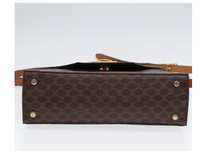 Céline Borsa a spalla in tela Macadam CELINE in pelle PVC marrone oro Auth ki4788 D'oro - vista 5
