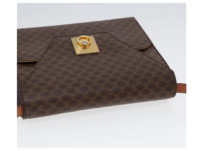 Céline Borsa a spalla in tela Macadam CELINE in pelle PVC marrone oro Auth ki4788 D'oro - vista 6