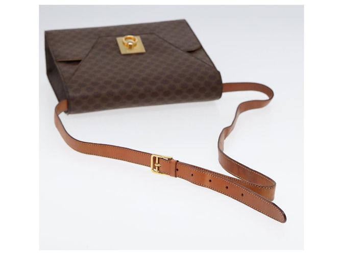 Céline Borsa a spalla in tela Macadam CELINE in pelle PVC marrone oro Auth ki4788 D'oro - vista 7