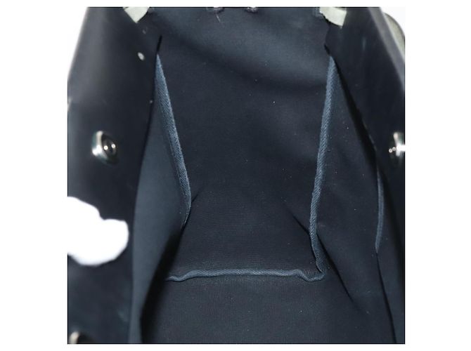 Hermès HERMES Herbag Cabas GM Tote Tasche Canvas Leder Schwarz Silber Auth ep5581 - Ansicht 18