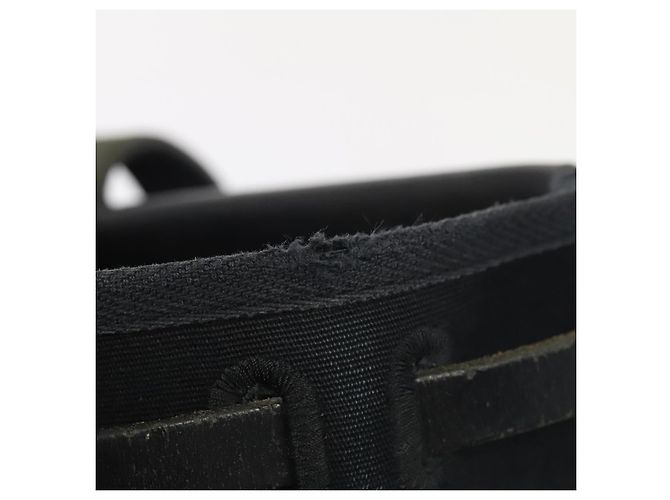 Hermès HERMES Herbag Cabas GM Tote Tasche Canvas Leder Schwarz Silber Auth ep5581 - Ansicht 30