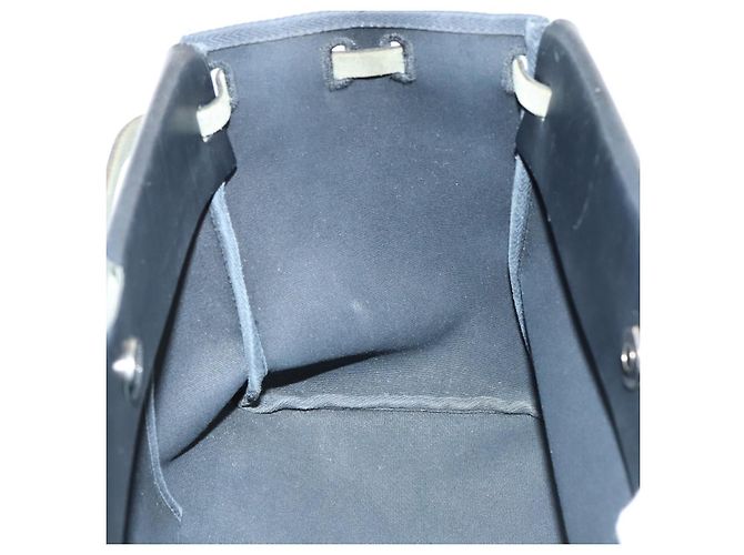 Hermès HERMES Herbag Cabas GM Tote Tasche Canvas Leder Schwarz Silber Auth ep5581 - Ansicht 33