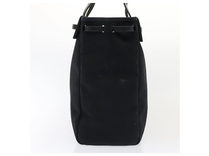 Hermès HERMES Herbag Cabas GM Tote Tasche Canvas Leder Schwarz Silber Auth ep5581 - Ansicht 4