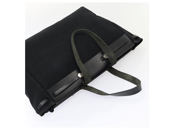 Hermès HERMES Herbag Cabas GM Tote Tasche Canvas Leder Schwarz Silber Auth ep5581 - Ansicht 6
